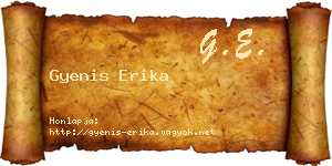 Gyenis Erika névjegykártya